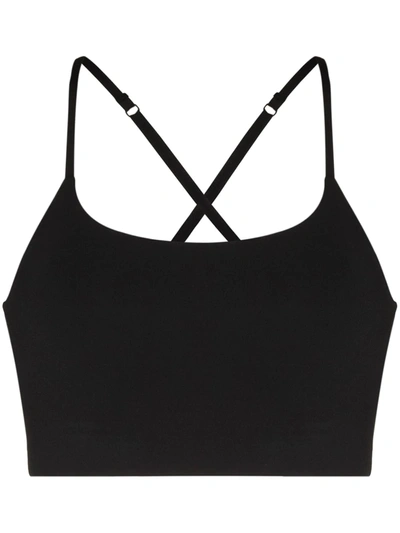 Shop Girlfriend Collective Juliet Crossover-straps Sports Bra In Black