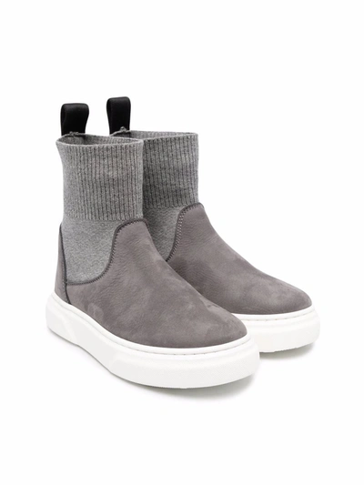 Shop Montelpare Tradition Sock-style Ankle Boots In Grey