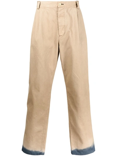Shop Nick Fouquet Thomas Tie-dye Hem Trousers In Brown