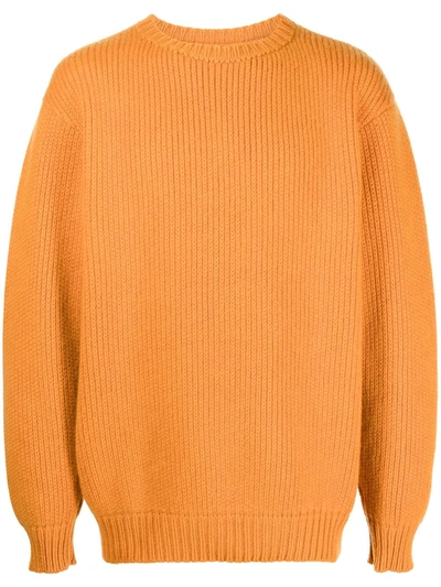 Shop The Elder Statesman Ribbed-knit Jumper In Orange