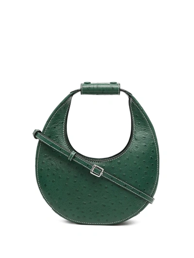 Shop Staud Embossed Mini Moon Bag In Green