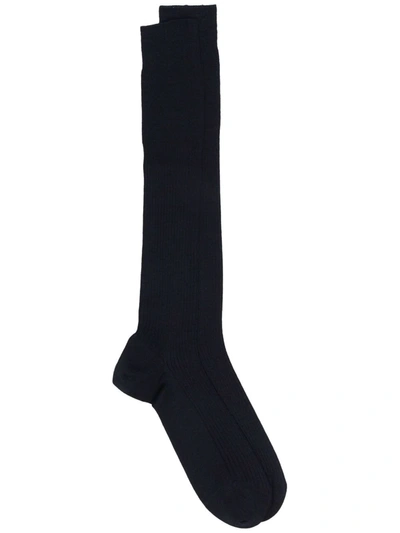 Shop Dsquared2 Ribbed-knit Ankle Socks In Blue