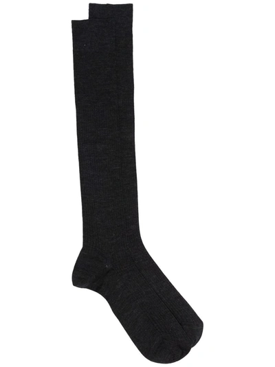 Shop Dsquared2 Ribbed-knit Ankle Socks In Grey