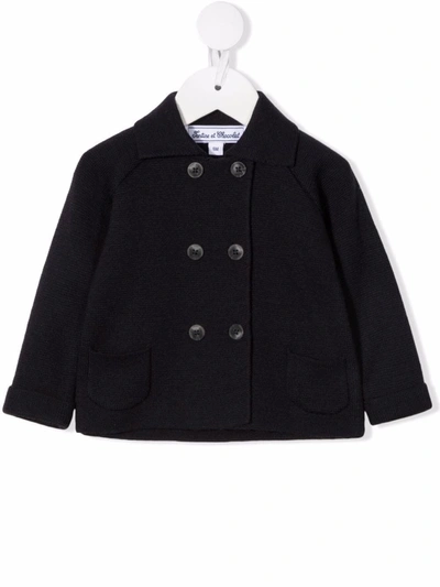 Shop Tartine Et Chocolat Double-breasted Tailored Coat In Blue