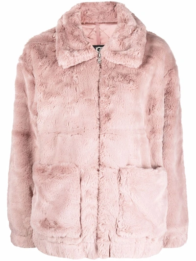Shop Ugg Faux Fur Jacket In Pink