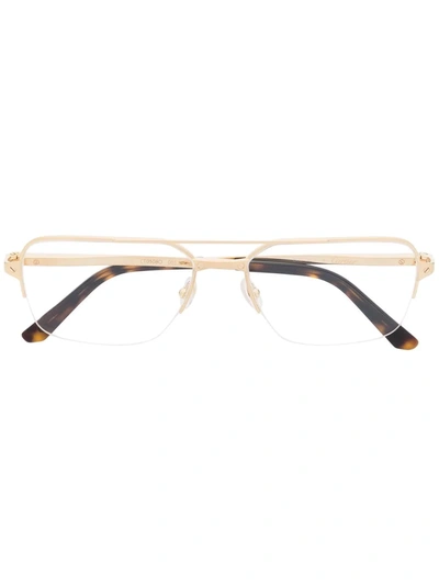 Shop Cartier Square Frame Glasses In Gold