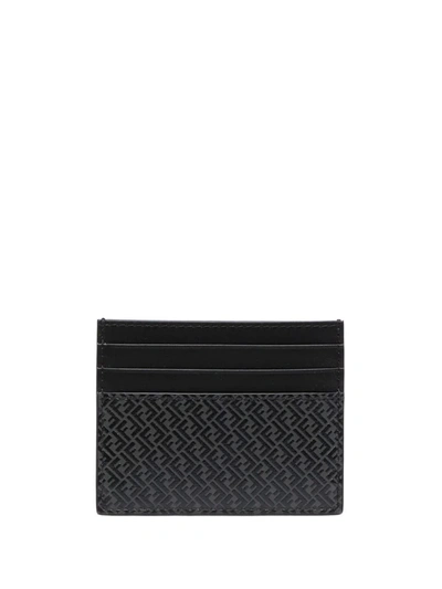 Shop Fendi Monogram Pattern Wallet In Black