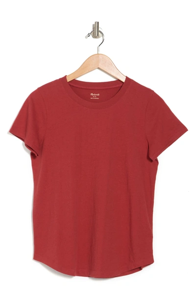 Shop Madewell Vintage Crew Neck Cotton T-shirt In Rusted Red