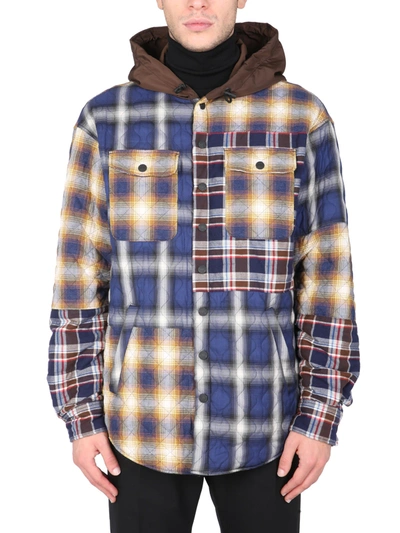 Shop Dsquared2 3 Tone Check Shirt Jacket In Multicolor