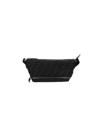 Shop Fendi Crossbody Bag In Asfalto+nero