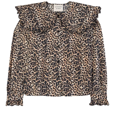 Shop Les Coyotes De Paris Shirt With Ruffles In Leopard Print
