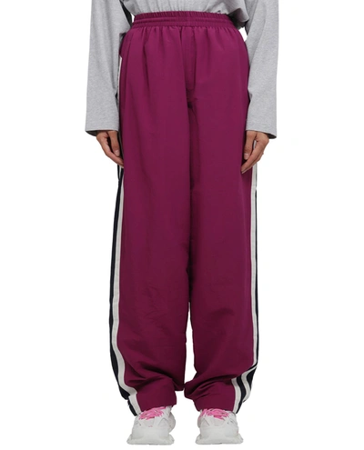 Shop Balenciaga Wardrobe Purple Tracksuit Trousers In Violet