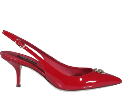 Shop Dolce & Gabbana Patent Slingback In Red