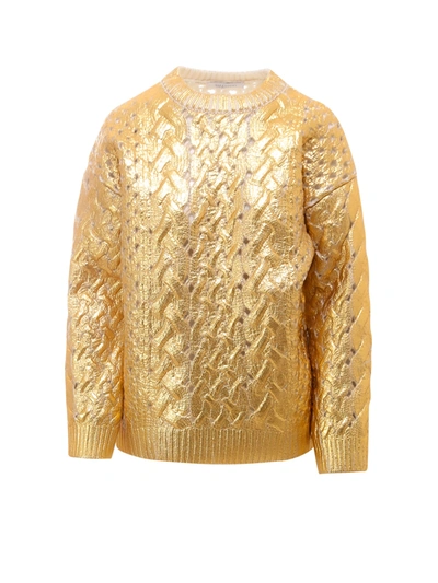 Shop Valentino Sweater In Gold