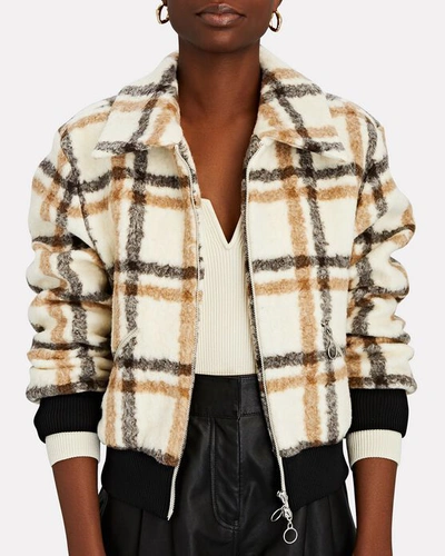 Shop Jonathan Simkhai Standard Pia Plaid Bomber Jacket In Multi