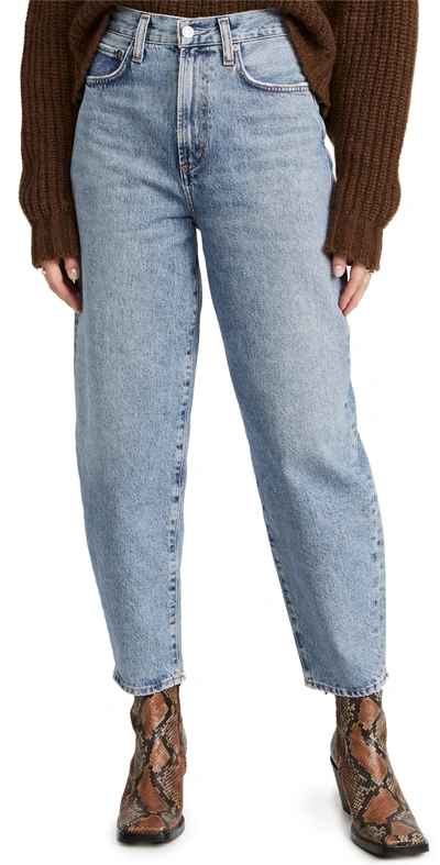 Shop Agolde Ultra High Rise Curved Taper Balloon Jeans