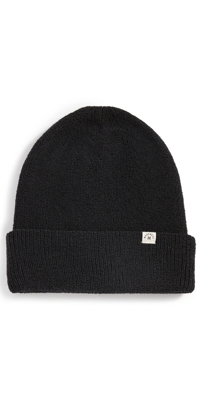 Shop Madewell Cotton Cuffed Beanie In Almost Black
