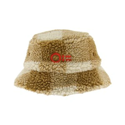 Shop Oii Tapenade Check Teddy Bucket Hat In Brown
