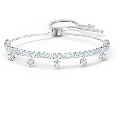 Shop Swarovski Ladies Subtle Drops Bracelet In Silver Tone,white