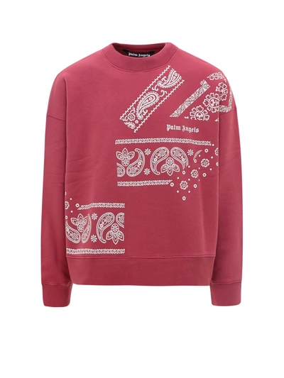 Shop Palm Angels Bandana Printed Sweatshirt In Pink