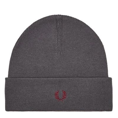 Shop Fred Perry Merino Beanie In Grey