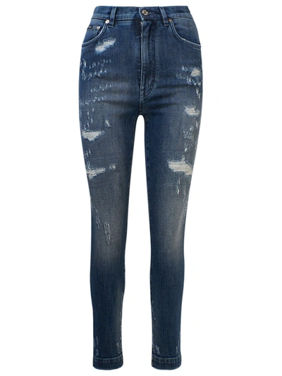 Shop Dolce & Gabbana Audrey Ripped Jeans In Blue