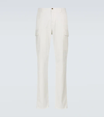 Shop Brunello Cucinelli Cotton-blend Cargo Pants In White