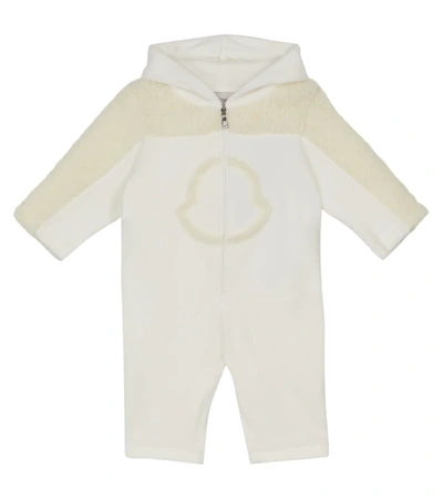 Shop Moncler Baby Embroidered Onesie In White