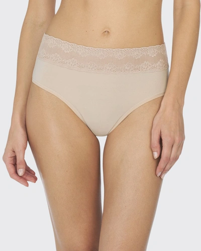 Shop Natori Bliss Perfection High-rise Thong In Cafe