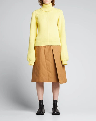 Shop Marc Jacobs Ribbed Wool Turtleneck Sweater, Yellow