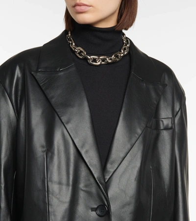 SYLVIA人造皮革西装式外套