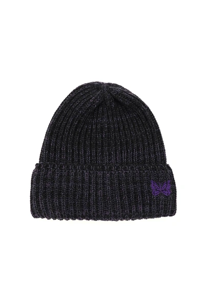 Shop Needles Wool Beanie Hat In Purple (purple)