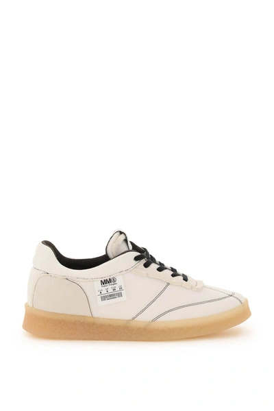 Shop Mm6 Maison Margiela 6 Court Inside-out Sneakers In White (white)