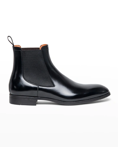 Shop Santoni Men's Destoxify Smooth Calfskin Chelsea Boots In Black