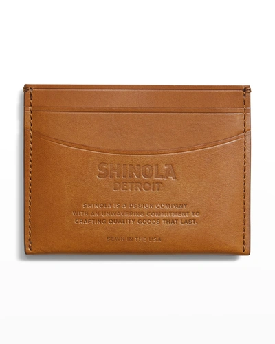 Shop Shinola Men's Five-pocket Vachetta Leather Card Case In Tan