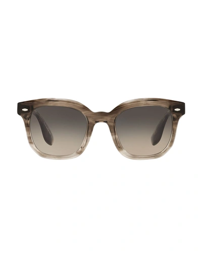 Shop Brunello Cucinelli Filu Oval Acetate Sunglasses In Beige