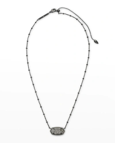 Shop Kendra Scott Elisa Satellite Pendant Necklace In Platinum Drusy