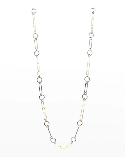 Shop Armenta Old World Textured Paperclip Necklace In Two-tone, 32"l In Ow