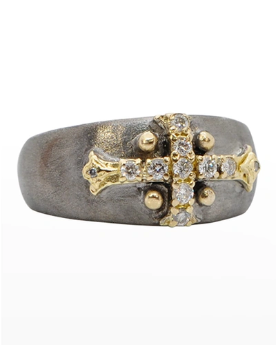 Shop Armenta Old World Wide Cross Band Ring In Ow