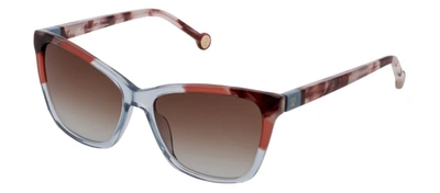 Shop Carolina Herrera She844v 06rl Cat Eye Sunglasses In Brown
