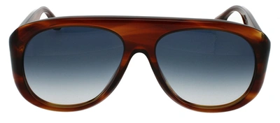Shop Victoria Beckham Vb141s 223 Oval Sunglasses In Blue