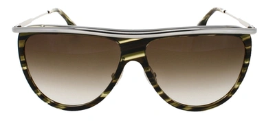 Shop Victoria Beckham Vb155s 303 Flattop Sunglasses In Brown