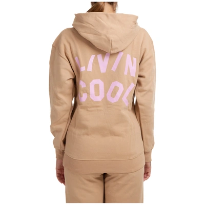 Shop Livincool Women's Sweatshirt Hood Hoodie In Beige