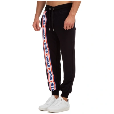 Shop Gcds Men's Sport Tracksuit Trousers Logo Cute Tape In Black
