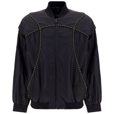 Shop Fendi Men's Outerwear Jacket Blouson In Black