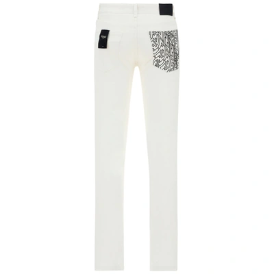 Shop Fendi Men's Jeans Denim  Ff Vertigo In White