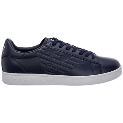 Shop Ea7 Men's Shoes Leather Trainers Sneakers  Classic Cc In Blue