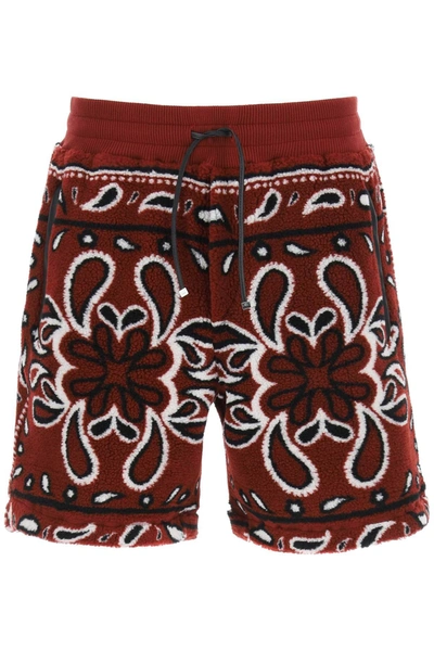 Shop Amiri Bandana Motif Shorts In Multi