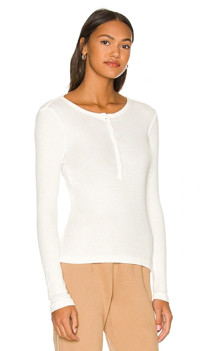 Monrow Baby Thermal Henley In White