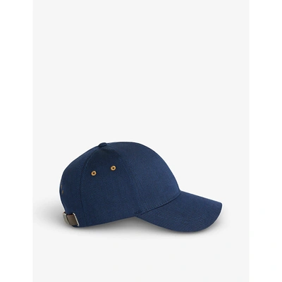 Shop Ted Baker Men's Navy Monei Logo-embroidered Cotton Baseball Cap